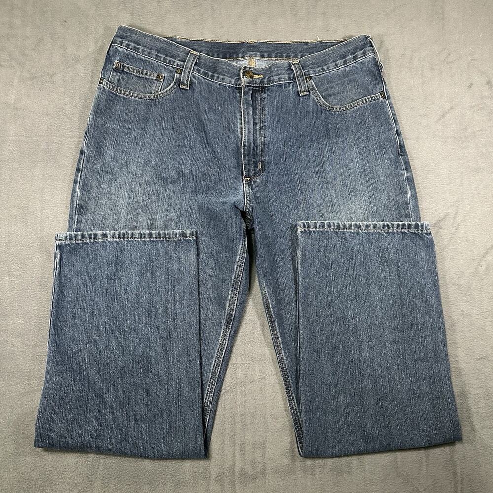 Carhartt Jeans Mens 38x32 Relaxed Fit Blue Denim 101483-968